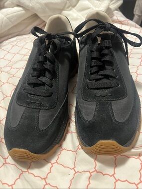 Coach Men's Black Suede & Mesh Sneakers with Gum Sole